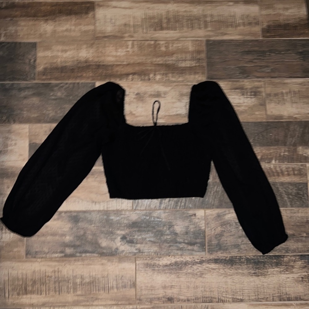 B-O-G collective black smocked balloon sleeve